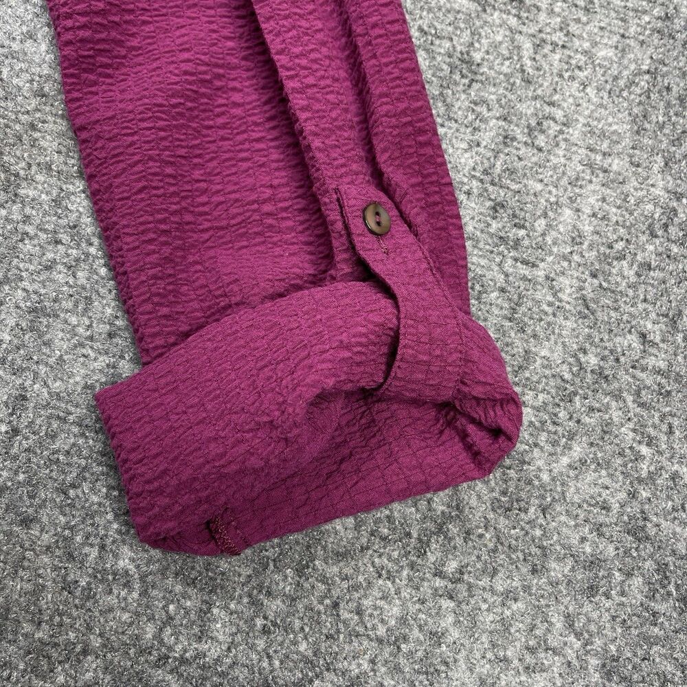 Soft Surroundings Marianna Tunic Top Sz Large Textured Stretch Button Front Plum - Picture 7 of 12